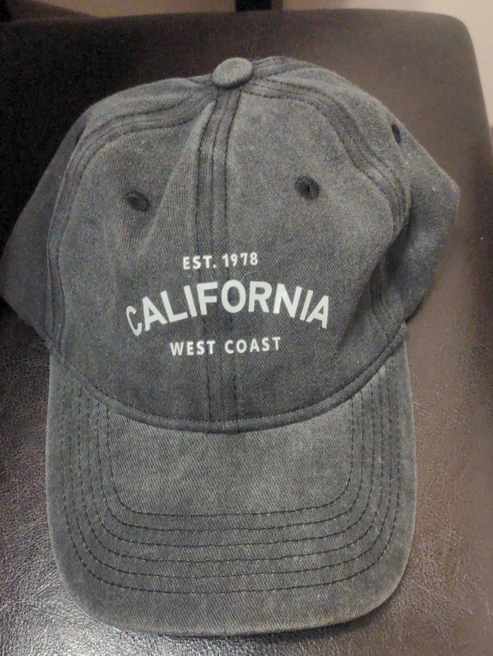 California West Coast Est. 1978 Baseball Trucker Hat Cap in Charcoal Dark Denim